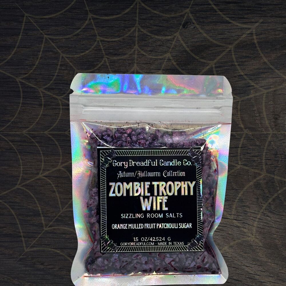 Zombie Trophy Wife Sizzling Room Salt Crystal: Orange Patchouli Sugar- Mini Gory